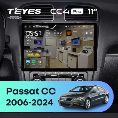 Штатная магнитола Teyes CC4 Pro 8/128 Volkswagen Passat CC (2006-2024) (11")