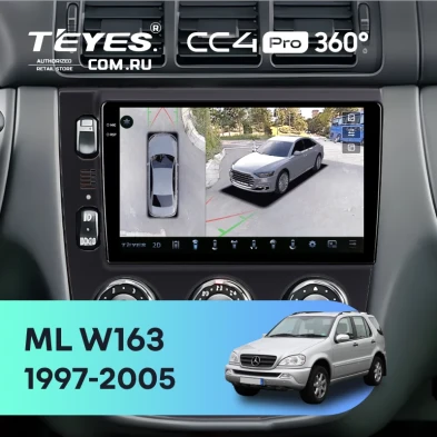 Штатная магнитола Teyes CC4 Pro 360 8/128 Mercedes ML W163 (1997-2005) (черная)