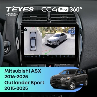 Штатная магнитола Teyes CC4 Pro 360 12/256 Mitsubishi Outlander Sport (2015-2026) F2