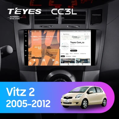 Штатная магнитола Teyes CC3L 4/64 Toyota Vitz 2 XP90 (2005-2012) F2