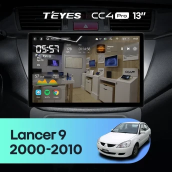 Штатная магнитола Teyes CC4 Pro 8/128 Mitsubishi Lancer 9 CS (2000-2010) (13")