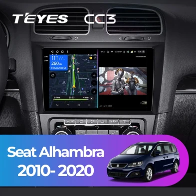 Штатная магнитола Teyes CC3 4/32 Seat Alhambra (2010-2020) (10 inch Universal)