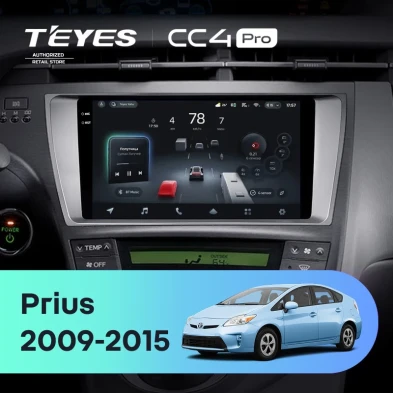 Штатная магнитола Teyes CC4 Pro 8/128 Toyota Prius XW30 (2009-2015)