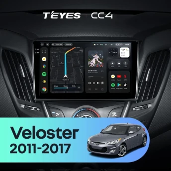 Штатная магнитола Teyes CC4 6/64 Hyundai Veloster FS (2011-2017) Тип-A