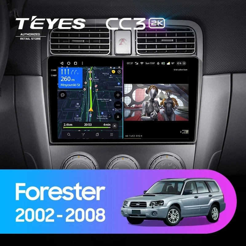 Штатная магнитола Teyes CC3 2K 360 6/128 Subaru Forester SG (2002-2008)
