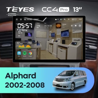 Штатная магнитола Teyes CC4 Pro 12/256 Toyota Alphard 1 H10 (2002-2005) F1 (13")