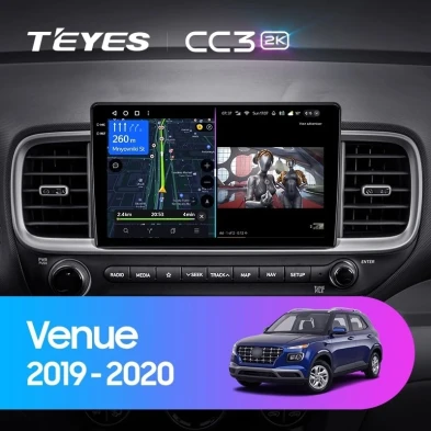 Штатная магнитола Teyes CC3 2K 6/128 Hyundai Venue (2019-2020) Правый руль