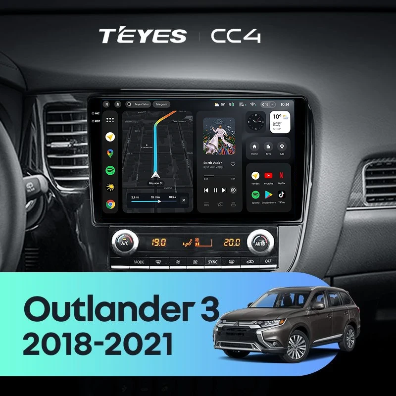 Штатная магнитола Teyes CC4 8/128 Mitsubishi Outlander 3 (2018-2021)