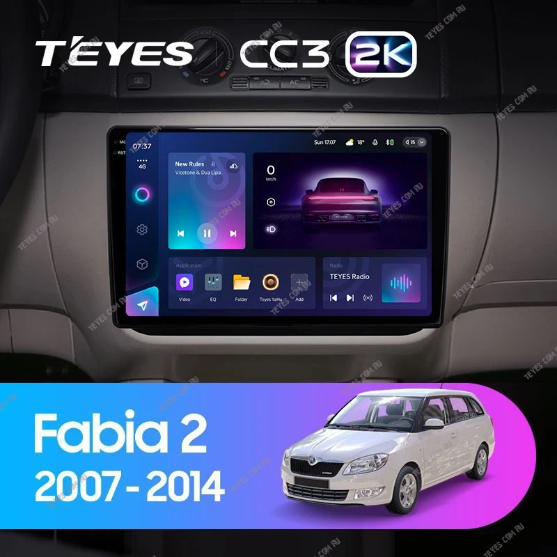 Штатная магнитола Teyes CC3 2K 4/32 Skoda Fabia 2 (2007-2014)