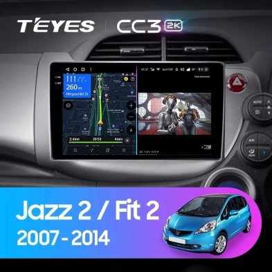 Штатная магнитола Teyes CC3 2K 4/64 Honda Jazz 2 GG (2007-2014) Правый руль