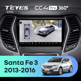 Штатная магнитола Teyes CC4 Pro 360 8/128 Hyundai Santa Fe 3 (2013-2016) Тип-C