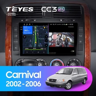 Штатная магнитола Teyes CC3 2K 4/64 Kia Carnival UP GQ (2002-2006)