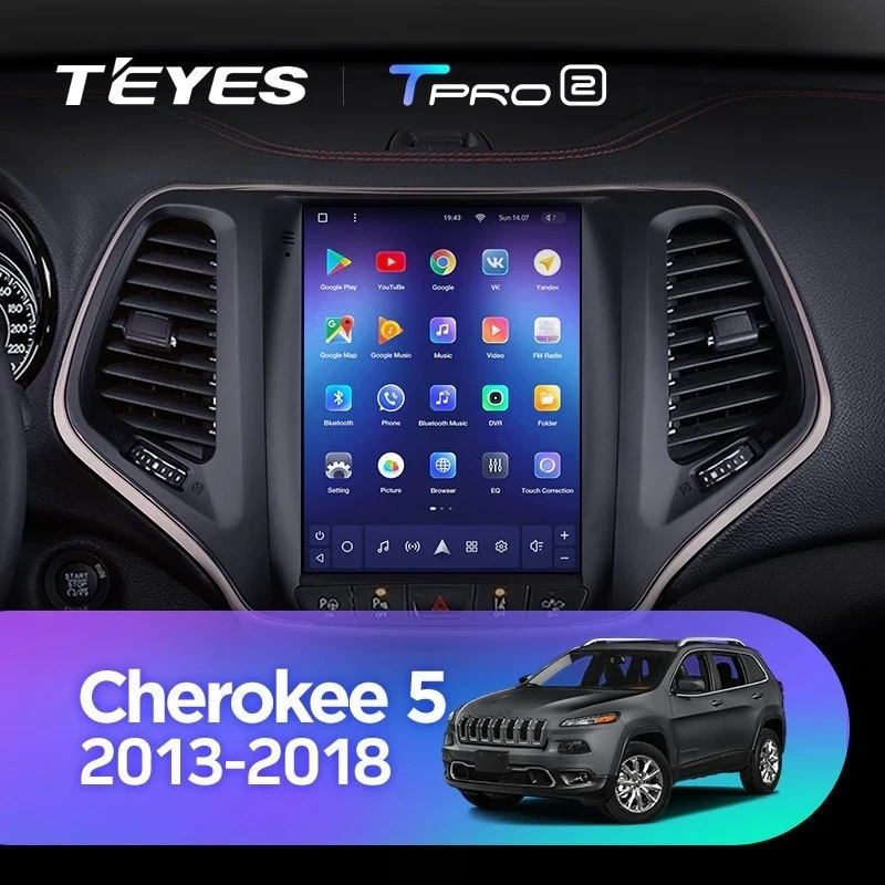 Штатная магнитола Tesla style Teyes TPRO 2 6/128 Jeep Cherokee 5 KL (2013-2018)