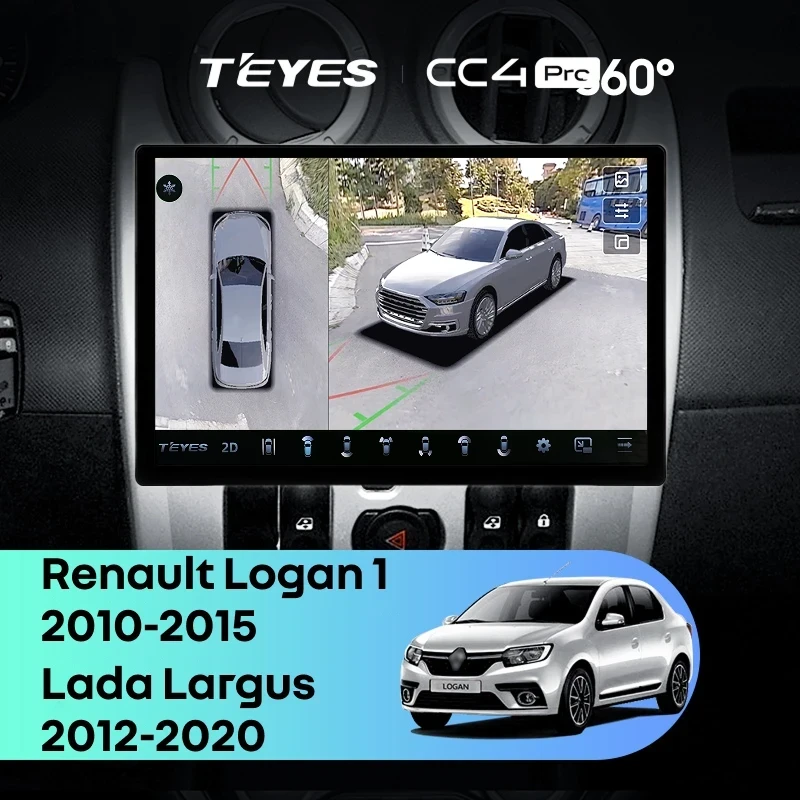 Штатная магнитола Teyes CC4 Pro 360 12/256 Renault Logan 1 (2010-2015) (13")