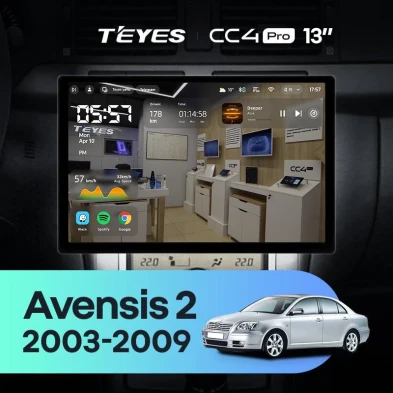 Штатная магнитола Teyes CC4 Pro 12/256 Toyota Avensis T250 (2003-2009) (13")