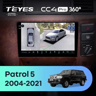 Штатная магнитола Teyes CC4 Pro 360 12/256 Nissan Patrol V 5 Y61 (2004-2021) F3 Правый руль