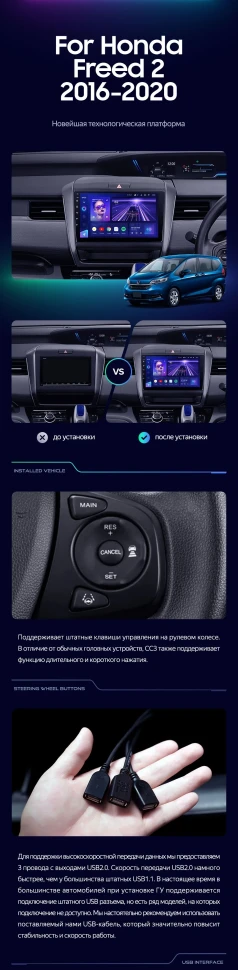 Штатная магнитола Teyes CC3L 4/32 Honda Freed 2 (2016-2020)