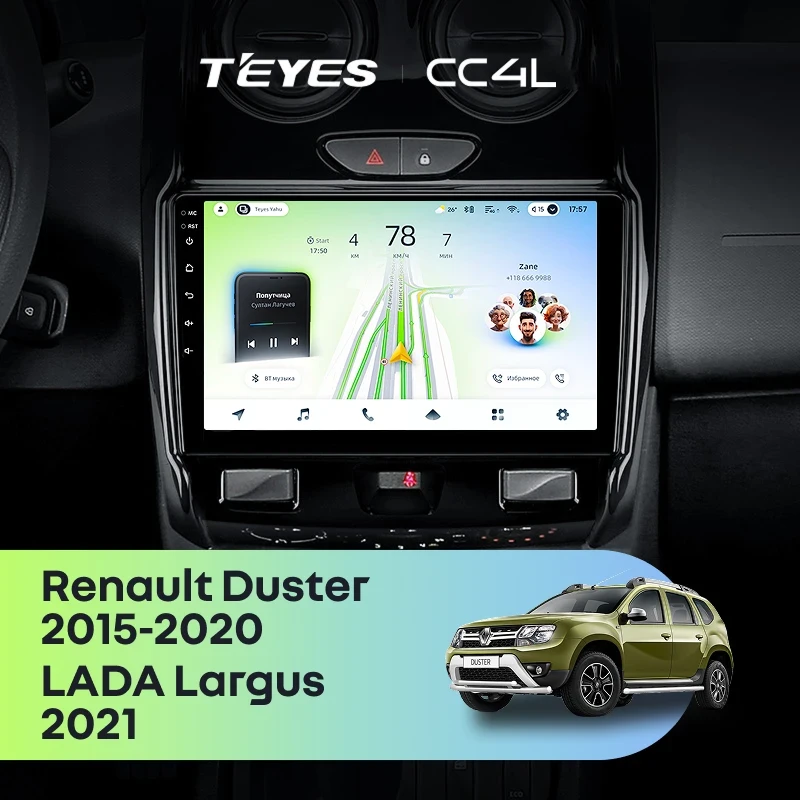 Штатная магнитола Teyes CC4L 6/64 Renault Duster (2015-2020) F2