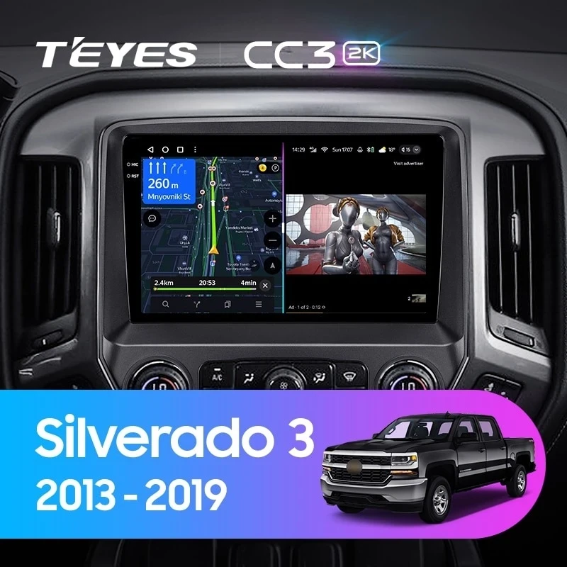Штатная магнитола Teyes CC3 2K 6/128 Chevrolet Silverado 3 GMTK2 (2013-2019)