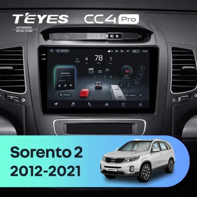 Штатная магнитола Teyes CC4 Pro 8/128 Kia Sorento 2 II XM (2012-2021) F2