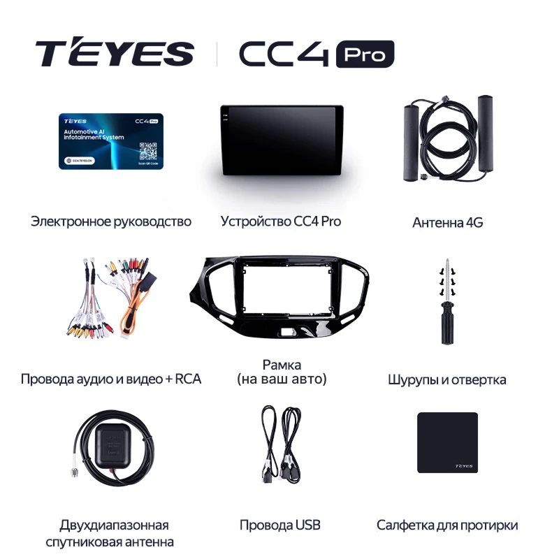 Штатная магнитола Teyes CC4 Pro 8/128 Hyundai Kona (2017-2021)