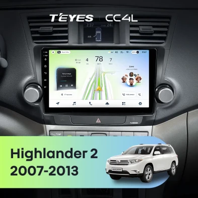 Штатная магнитола Teyes CC4L 6/64 Toyota Highlander 2 XU40 (2007-2013) F3 9"