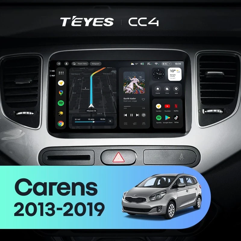 Штатная магнитола Teyes CC4 8/128 Kia Carens RP 3 (2013-2019)