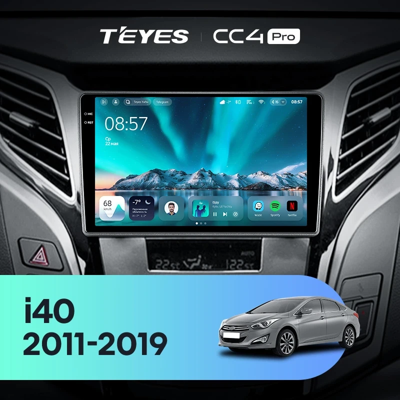 Штатная магнитола Teyes CC4 Pro 8/128 Hyundai i40 (2011-2019)
