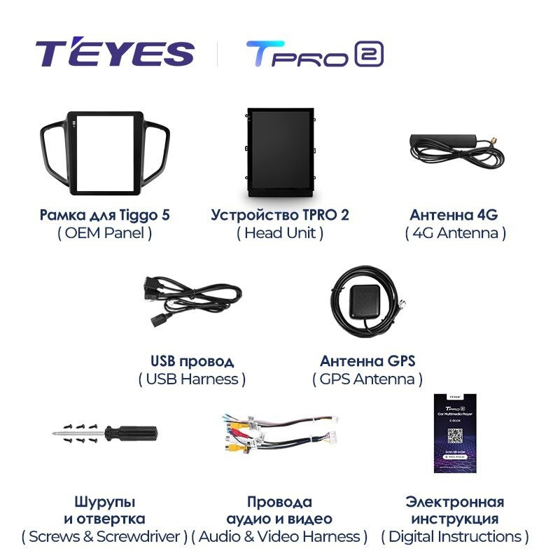 Штатная магнитола Tesla style Teyes TPRO 2 3/32 Chery Tiggo 5 (2014-2020)