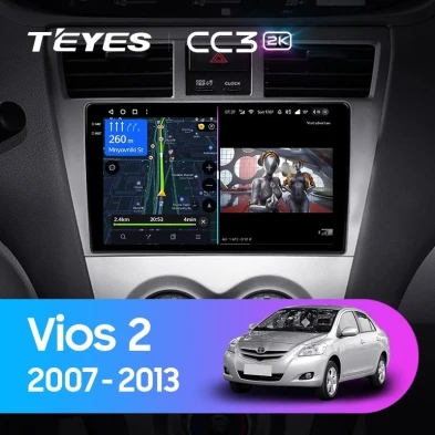 Штатная магнитола Teyes CC3 2K 360 6/128 Toyota Vios 2 (2007-2013)
