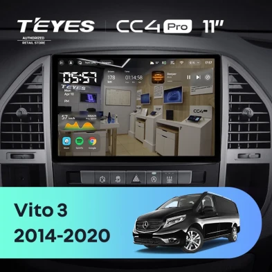 Штатная магнитола Teyes CC4 Pro 8/128 Mercedes-Benz Vito 3 W447 (2014-2020) (11")