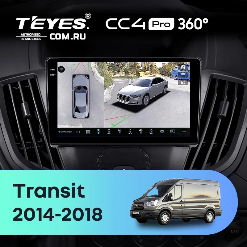 Штатная магнитола Teyes CC4 Pro 360 8/128 Ford Transit Van L3H2 (2014-2018)