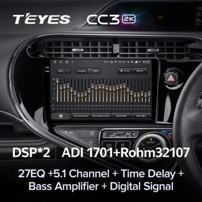 Штатная магнитола Teyes CC3 2K 6/128 Toyota Prius C (2018-2020) Правый руль