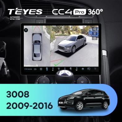 Штатная магнитола Teyes CC4 Pro 360 12/256 Peugeot 3008 1 (2009-2016) F2 (13")