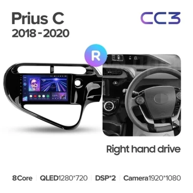 Штатная магнитола Teyes CC3L 4/32 Toyota Prius C (2018-2020) Правый руль