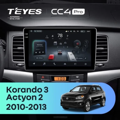 Штатная магнитола Teyes CC4 Pro 8/128 SsangYong Korando 3 Actyon 2 (2010-2013)