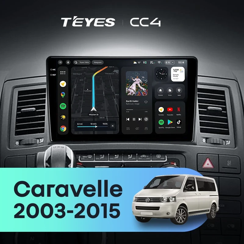 Штатная магнитола Teyes CC4 8/128 Volkswagen Caravelle (2003-2015)