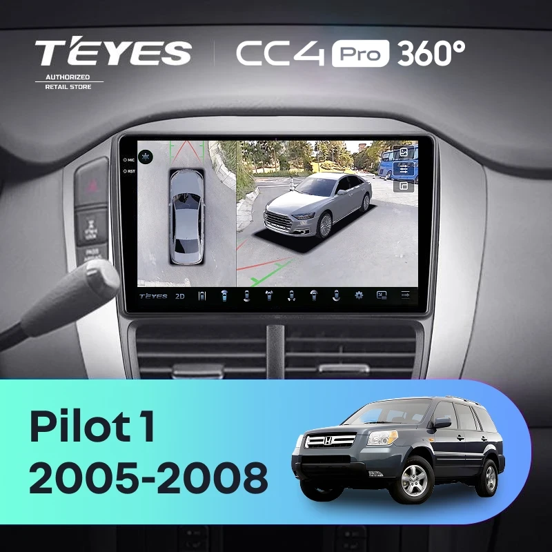 Штатная магнитола Teyes CC4 Pro 360 12/256 Honda Pilot 1 (2005-2008)
