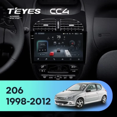 Штатная магнитола Teyes CC4 6/64 Peugeot 206 (1998-2012) F1