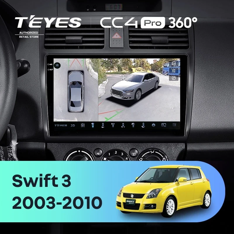 Штатная магнитола Teyes CC4 Pro 360 12/256 Suzuki Swift 3 (2003-2010)
