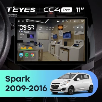 Штатная магнитола Teyes CC4 Pro 8/128 Chevrolet Spark M300 (2009-2016) F1 (11")