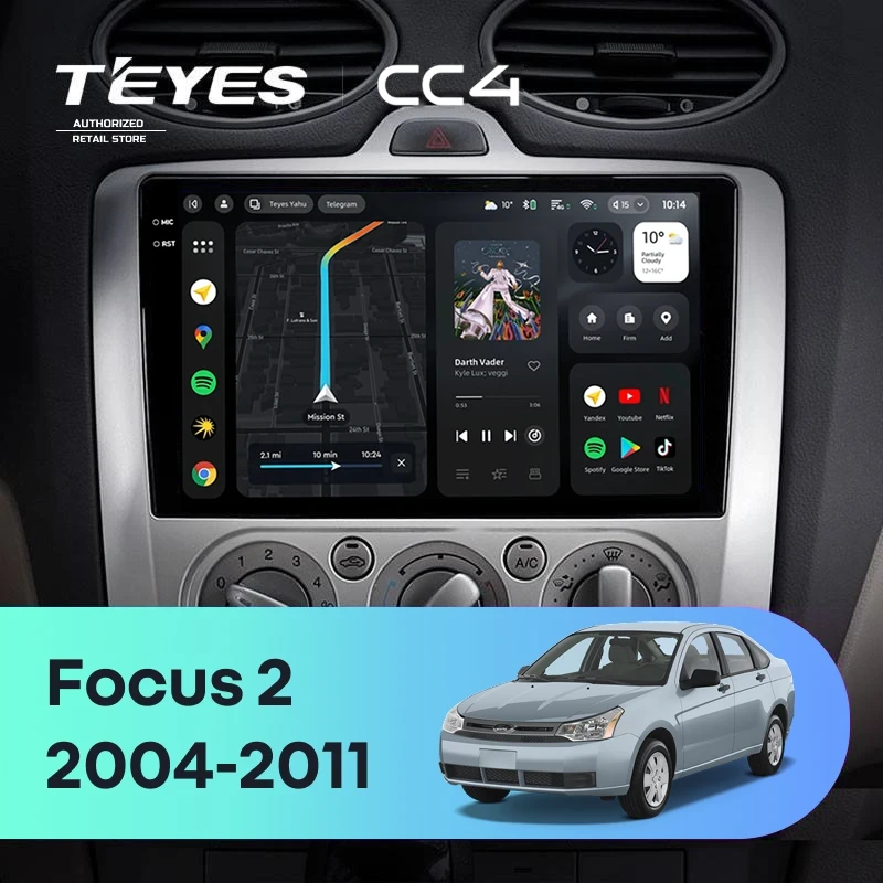 Штатная магнитола Teyes CC4 6/64 Ford Focus 2 Mk 2 (2004-2011) F1