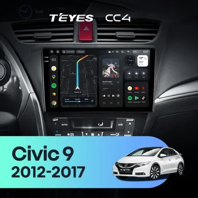 Штатная магнитола Teyes CC4 6/64 Honda Civic 9 FK FB (2012-2017)