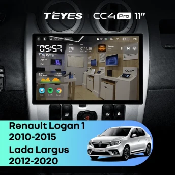Штатная магнитола Teyes CC4 Pro 8/128 Renault Logan 1 (2010-2015) (11")