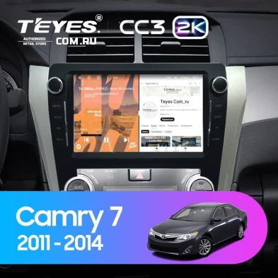 Штатная магнитола Teyes CC3 2K 4/32 Toyota Camry 7 XV 50 55 (2011-2014) F3 с кнопками