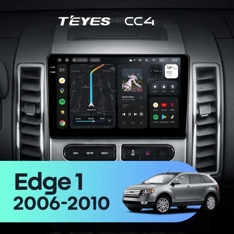 Штатная магнитола Teyes CC4 6/64 Ford Edge 1 U387 (2006-2010)