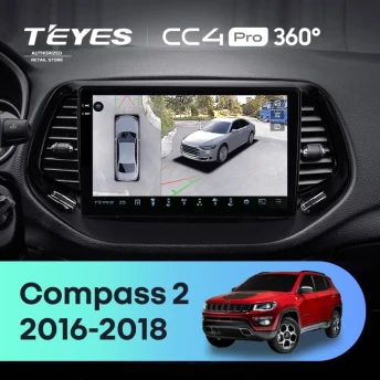Штатная магнитола Teyes CC4 Pro 360 12/256 Jeep Compass 2 MP (2016-2018)