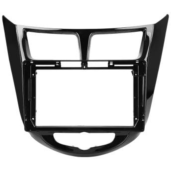 Переходная рамка Hyundai Solaris 1 (2010-2016) (черный глянец) F2 (9")