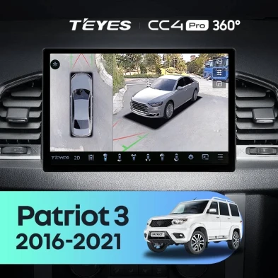 Штатная магнитола Teyes CC4 Pro 360 12/256 UAZ Patriot 3 (2016-2021) F2 (13")