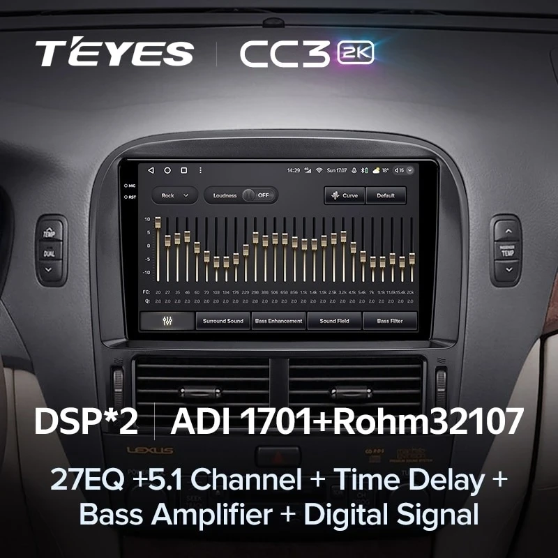 Штатная магнитола Teyes CC3 2K 4/32 Lexus LS430 XF30 (2000-2006) F2
